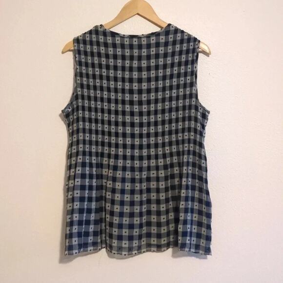 Max Studio checkered plaid tank top blouse size Large - Picture 5 of 5